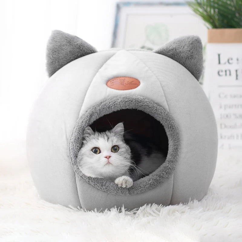 Lit cosy pour chat | Cabane douillette avec coussin amovible