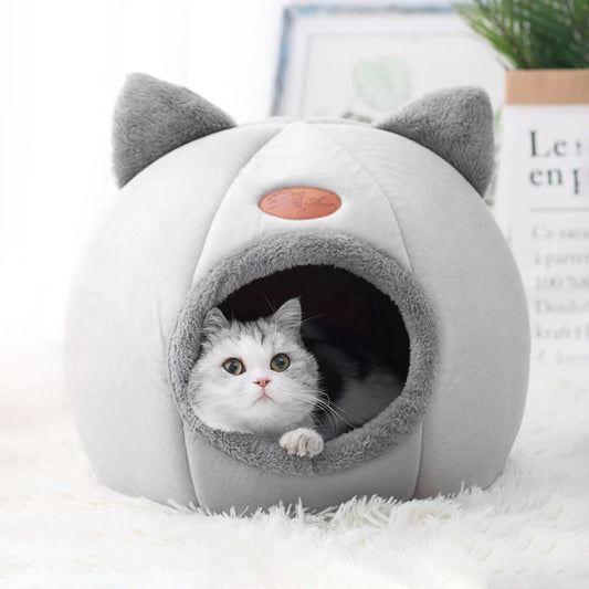 Lit cosy pour chat | Cabane douillette avec coussin amovible