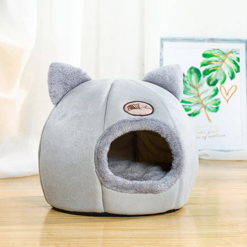 Lit cosy pour chat | Cabane douillette avec coussin amovible