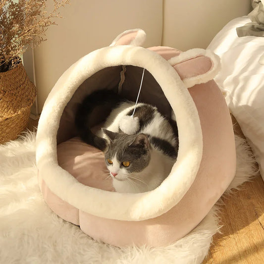 Lit cocoon en coton pour chat | Confort et design adorable
