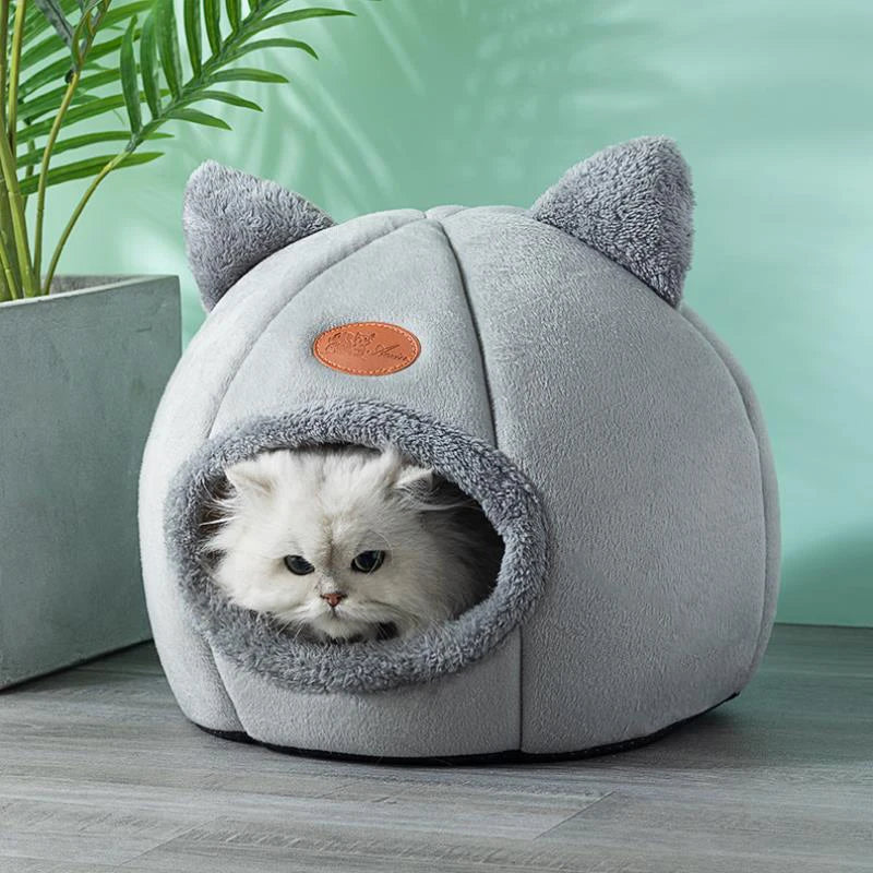 Lit cosy pour chat | Cabane douillette avec coussin amovible