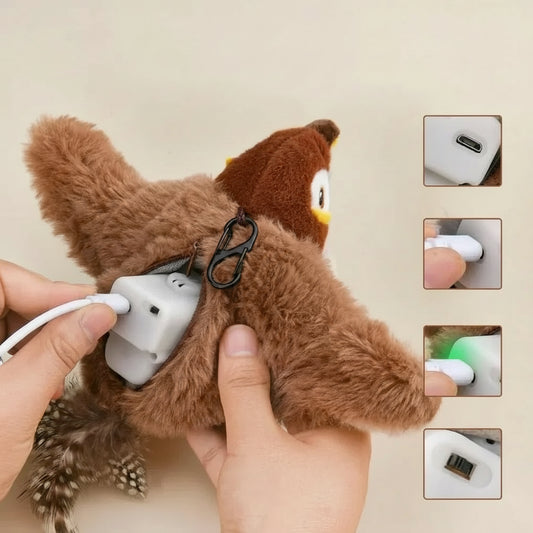 Jouet interactif électrique pour chat | Moineau télécommandé aux mouvements réalistes