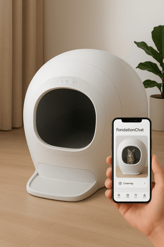 Litière Automatique Intelligente WiFi 2.4GHz | Litière Fermée Auto-Nettoyante avec Désodorisant et Contrôle App