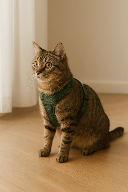Harnais pour chat respirant avec laisse | Confort et sécurité pour vos balades